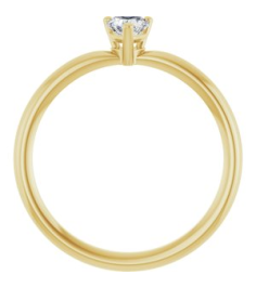 72309 Ring Set 14K Yellow Natural White Sapphire Heart 4 X 4 Mm Polished Natural White Sapphire Solitaire Ring