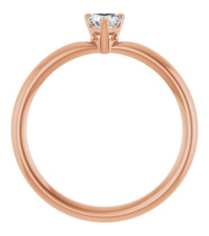 72309 Ring Set 14K Rose Natural White Sapphire Heart 4 X 4 Mm Polished Natural White Sapphire Solitaire Ring