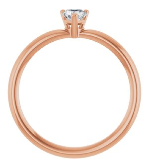 72309 Ring Set 14K Rose Natural White Sapphire Heart 4 X 4 Mm Polished Natural White Sapphire Solitaire Ring