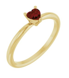 72309 Ring Set 14K Yellow Natural Mozambique Garnet Heart 4 X 4 Mm Polished Natural Mozambique Garnet Solitaire Ring