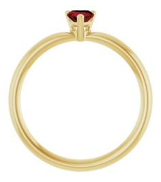 72309 Ring Set 14K Yellow Natural Mozambique Garnet Heart 4 X 4 Mm Polished Natural Mozambique Garnet Solitaire Ring