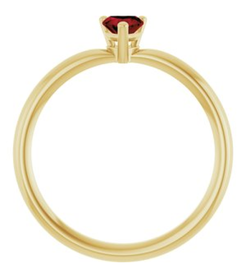 72309 Ring Set 14K Yellow Natural Mozambique Garnet Heart 4 X 4 Mm Polished Natural Mozambique Garnet Solitaire Ring