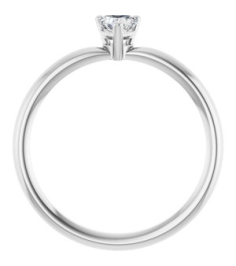 72309 Ring Set Platinum Natural White Sapphire Heart 4 X 4 Mm Polished Natural White Sapphire Solitaire Ring