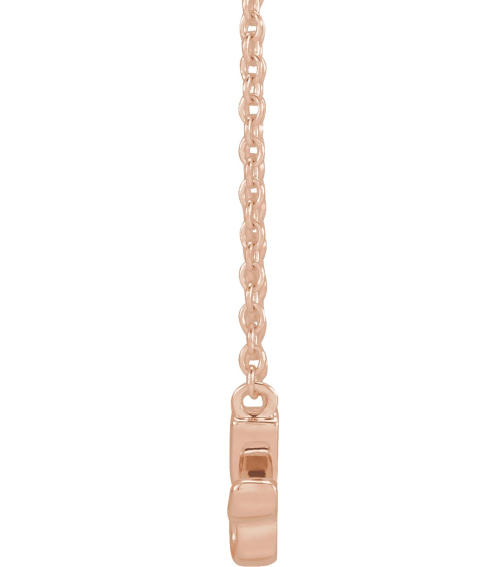 88061 Necklace 14K Rose 27.37 X 7.63 Mm 18 In Polished Lowercase Script Granny Necklace
