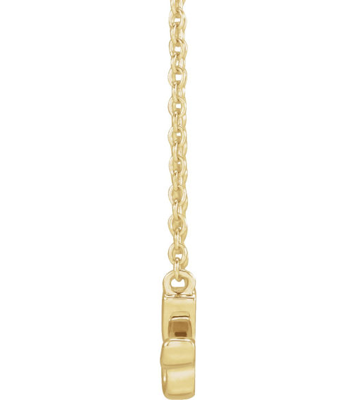 88061 Necklace 14K Yellow 27.37 X 7.63 Mm 18 In Polished Lowercase Script Granny Necklace