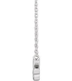 88061 Necklace Platinum 27.37 X 7.63 Mm 18 In Polished Lowercase Script Granny Necklace