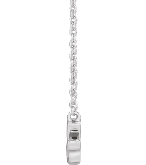 88061 Necklace Platinum 27.37 X 7.63 Mm 18 In Polished Lowercase Script Granny Necklace