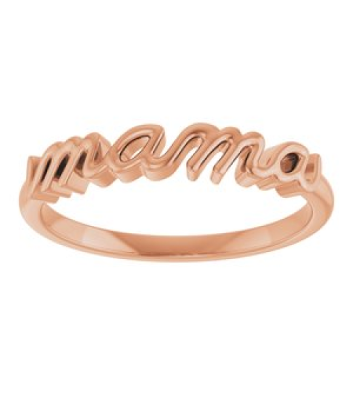 57739 Ring 14K Rose Polished Mama Ring