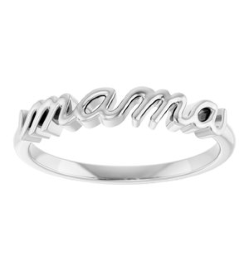 57739 Ring Sterling Silver Polished Mama Ring