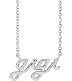 88063 Necklace Sterling Silver 14.88 X 7.93 Mm 18 In Polished Lowercase Script Gigi Necklace
