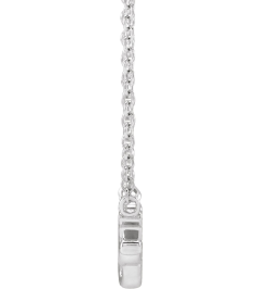 88063 Necklace 14K White 14.88 X 7.93 Mm 18 In Polished Lowercase Script Gigi Necklace