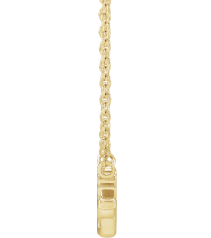 88063 Necklace 14K Yellow 14.88 X 7.93 Mm 18 In Polished Lowercase Script Gigi Necklace