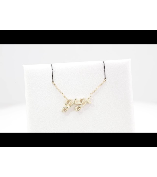 88063 Necklace 14K Yellow 14.88 X 7.93 Mm 18 In Polished Lowercase Script Gigi Necklace