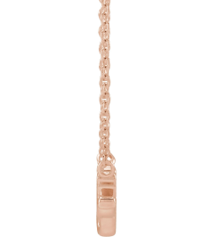 88063 Necklace 14K Rose 14.88 X 7.93 Mm 18 In Polished Lowercase Script Gigi Necklace