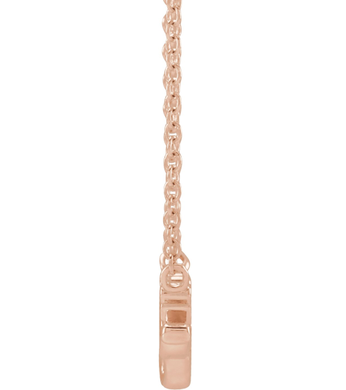 88063 Necklace 14K Rose 14.88 X 7.93 Mm 18 In Polished Lowercase Script Gigi Necklace