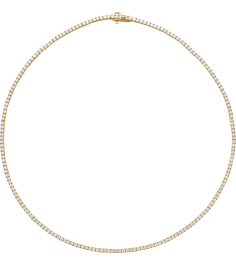 688853 Necklace Set 14K Yellow Round Natural Diamond 2Mm 5 78 Ctw I1, G-H 16 In Polished 5 78 Ctw Natural Diamond Line Necklace