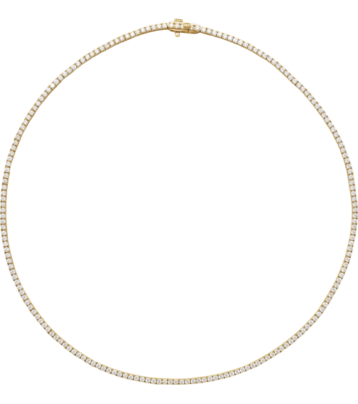 688853 Necklace Set 14K Yellow Round Natural Diamond 2Mm 5 78 Ctw I1, G-H 16 In Polished 5 78 Ctw Natural Diamond Line Necklace