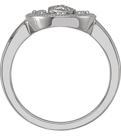 R50018 14K White White Enamel 7 15.35 Mm Polished Oval White Enamel Miraculous Medal Ring