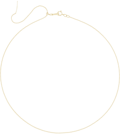 Ch1203 14K Yellow Bead 1 Mm 16-22 In Spring Ring Polished Adjustable Threader Bead Chain