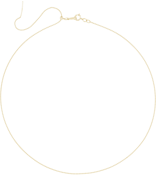Ch1203 14K Yellow Bead 1 Mm 16-22 In Spring Ring Polished Adjustable Threader Bead Chain