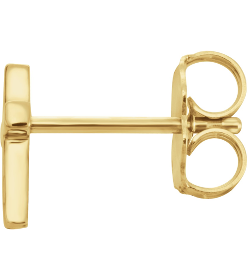 R17014 Earring 14K Yellow 6 X 4 Mm Each Friction Back Included Polished Cross Earring