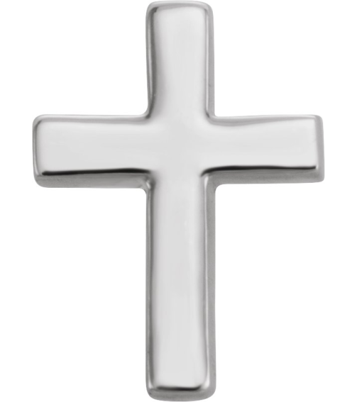 R17014 Earring 14K White 6 X 4 Mm Each Friction Back Included Polished Cross Earring