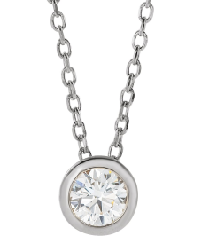 88111 Necklace Set Platinum Round Natural Diamond 3.5Mm 16 Ct Si2-Si3, G-H 16-18 In Polished 16 Ct Natural Diamond Solitaire Bezel-Set Necklace