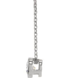 88111 Necklace Set Platinum Round Natural Diamond 3.5Mm 16 Ct Si2-Si3, G-H 16-18 In Polished 16 Ct Natural Diamond Solitaire Bezel-Set Necklace