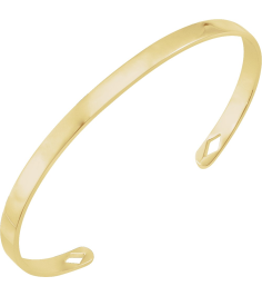 Brc892 14K Yellow Diamond Polished Engravable Cuff Bracelet