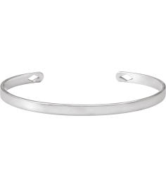 Brc892 14K White Diamond Polished Engravable Cuff Bracelet