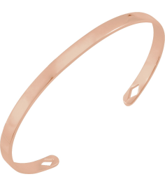 Brc892 14K Rose Diamond Polished Engravable Cuff Bracelet
