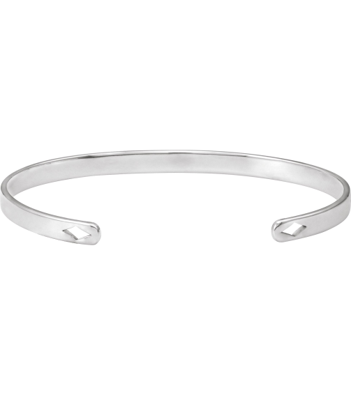Brc892 Sterling Silver Diamond Polished Engravable Cuff Bracelet