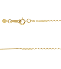 Ch1104 14K Yellow Cable 1.1 Mm 16-18 In Spring Ring Polished Adjustable Threader Cable Chain