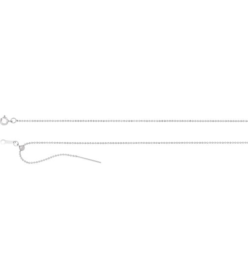 Ch1203 14K White Bead 1 Mm 16-22 In Spring Ring Polished Adjustable Threader Bead Chain
