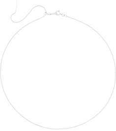 Ch1203 14K White Bead 1 Mm 16-22 In Spring Ring Polished Adjustable Threader Bead Chain
