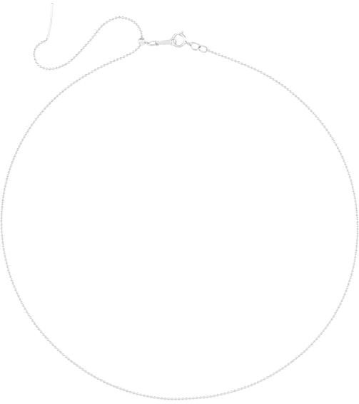 Ch1203 14K White Bead 1 Mm 16-22 In Spring Ring Polished Adjustable Threader Bead Chain