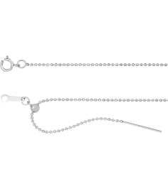 Ch1203 14K White Bead 1 Mm 6-8 In Spring Ring Polished Adjustable Threader Bead Chain