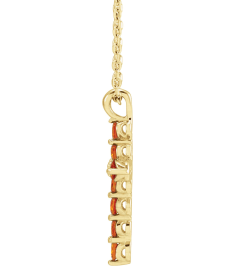 R42363 Necklace 14K Yellow Set Natural Citrine Round 2 Mm 18.4 X 10.8 Mm Polished Citrine Cross 16-18 In Necklace
