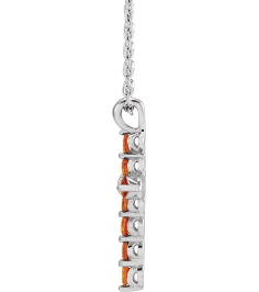 R42363 Necklace Platinum Set Natural Citrine Round 2 Mm 18.4 X 10.8 Mm Polished Citrine Cross 16-18 In Necklace