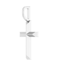 R50005 Pendant Platinum 18 X 9 Mm Polished Knife Edge Cross Pendant