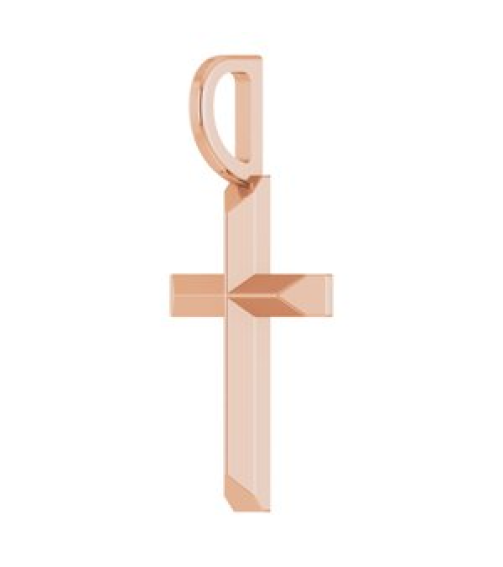 R50005 Pendant 14K Rose 18 X 9 Mm Polished Knife Edge Cross Pendant