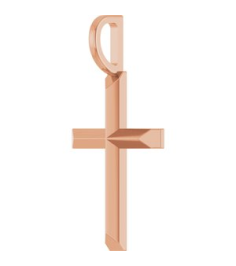 R50005 Pendant 14K Rose 20 X 11 Mm Polished Knife Edge Cross Pendant