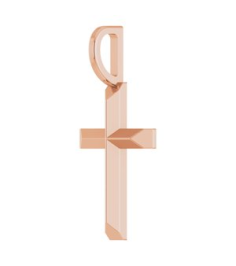 R50005 Necklace 14K Rose 18 X 9 Mm 16-18 In Polished Knife Edge Cross Necklace