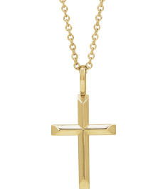 R50005 Necklace 14K Yellow 20 X 11 Mm 16-18 In Polished Knife Edge Cross Necklace
