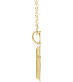 R50005 Necklace 14K Yellow 20 X 11 Mm 16-18 In Polished Knife Edge Cross Necklace