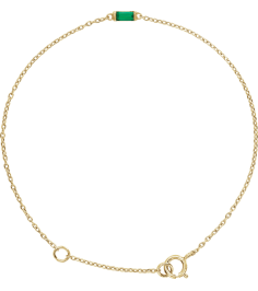 688877 Bracelet Set 14K Yellow Straight Baguette Natural Emerald 4 X 2 Mm 6 12-7 12 In Polished Natural Emerald Baguette Bracelet