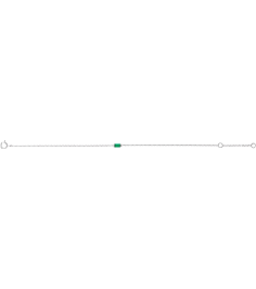 688877 Bracelet Set 14K White Straight Baguette Natural Emerald 4 X 2 Mm 6 12-7 12 In Polished Natural Emerald Baguette Bracelet