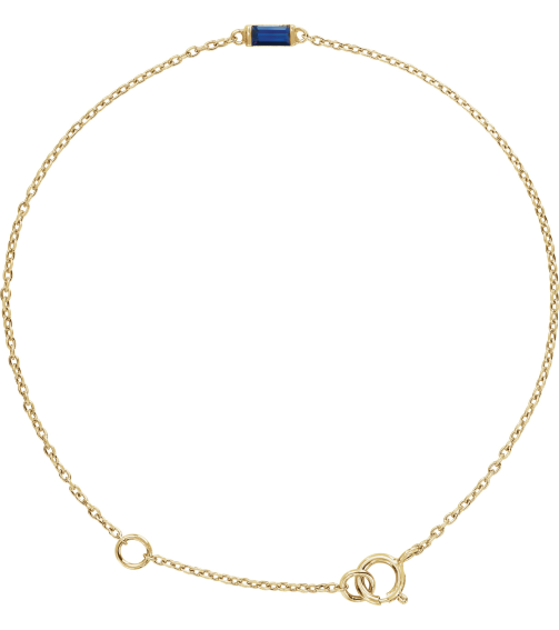 688877 Bracelet Set 14K Yellow Straight Baguette Natural Blue Sapphire 4 X 2 Mm 6 12-7 12 In Polished Natural Blue Sapphire Baguette Bracelet