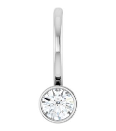 88105 Pendant Set Platinum Round Natural Diamond 3Mm 110 Ct Si2-Si3, G-H Polished 110 Ct Natural Diamond Bezel-Set Pendant