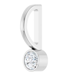 88105 Pendant Set Platinum Round Natural Diamond 3Mm 110 Ct Si2-Si3, G-H Polished 110 Ct Natural Diamond Bezel-Set Pendant